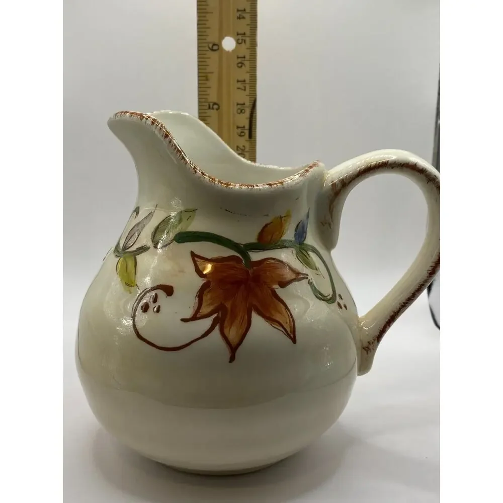 Maxcera Handcrafted In China Sugar Bowl And Creamer Leaf Vine